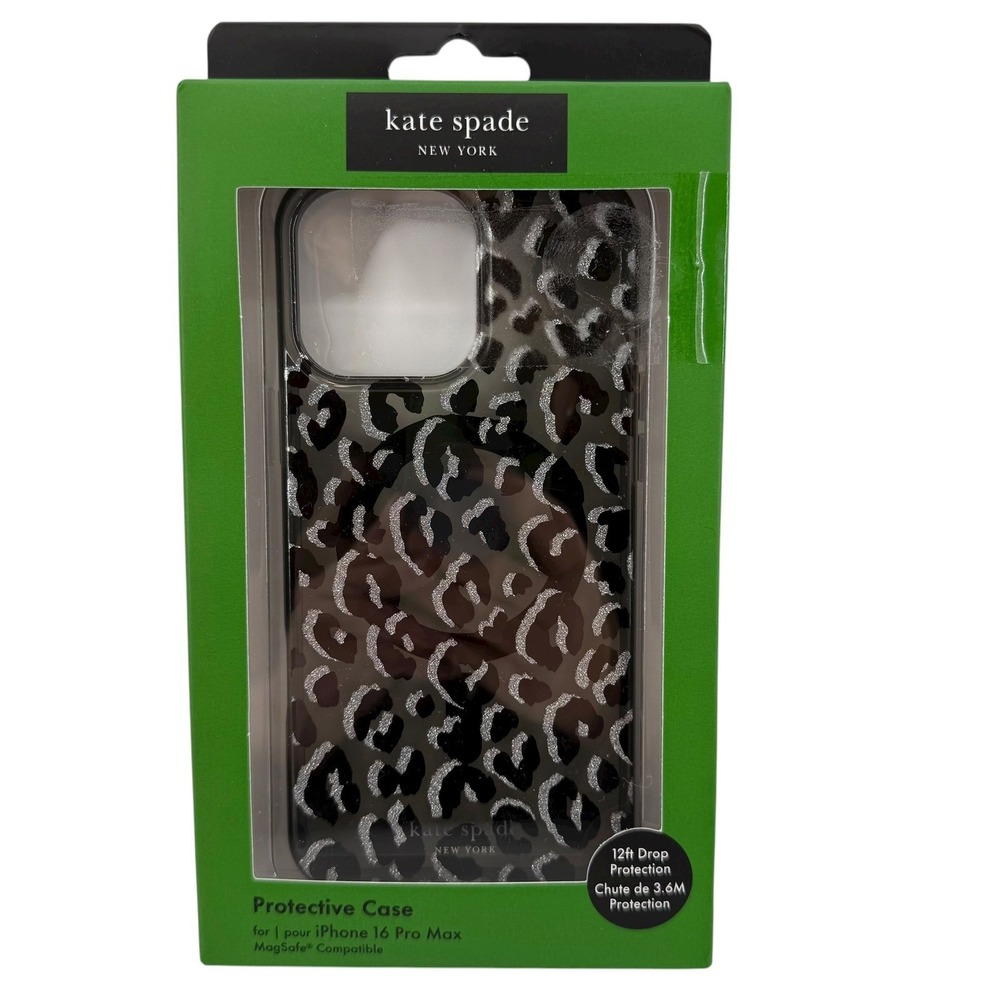 New Kate Spade New York Leopard Print Protective Case for iPhone 16 Pro Max‎